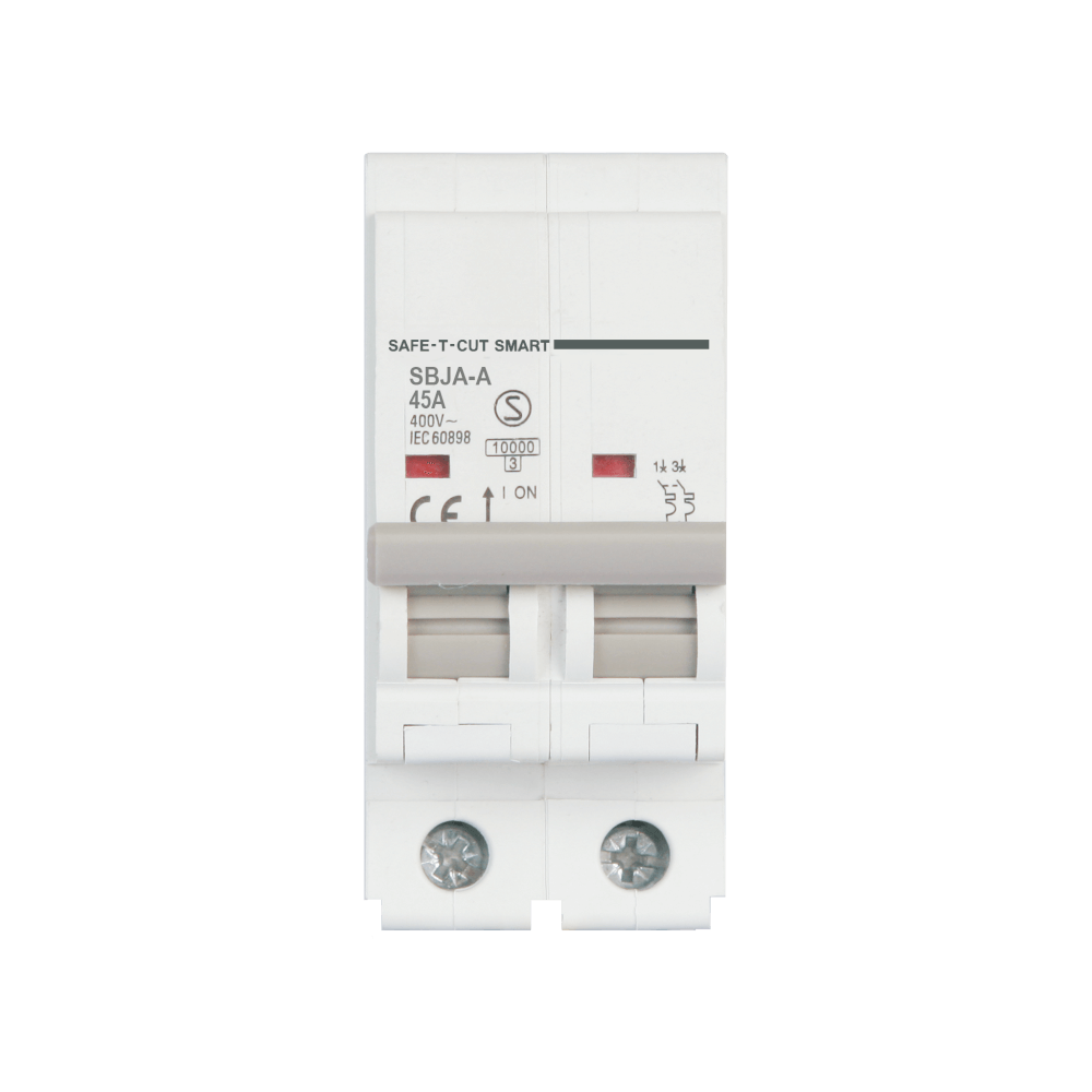 เซอร์กิตเบรกเกอร์ 45 แอมป์ 2 โพล 10KA เซฟ-ที-คัท สมาร์ท รุ่น US สีขาว